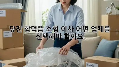 당진 합덕읍 소형 이사, 어떤 업체를 선택해야 할까요?